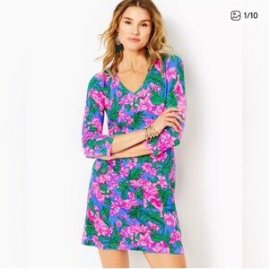 Floral V-Neck Swim Dress